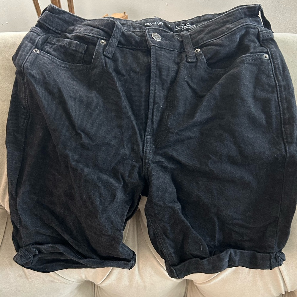 Old Navy Black Jean Shorts Relaxed Fit
